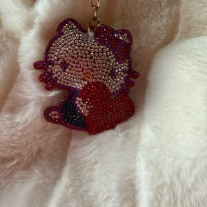 Cute Rhinestone hello kitty Keychain bling